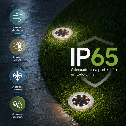 Lightsolar Zenith - Iluminación Solar para Jardín y Terraza Pack de 4 Estacas