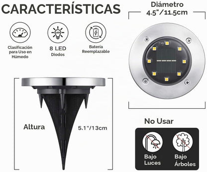 Lightsolar Zenith - Iluminación Solar para Jardín y Terraza Pack de 4 Estacas